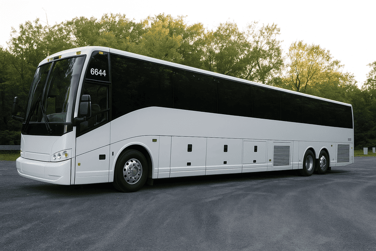 exterior of Charter Bus Rental Rochester Hills coach bus
