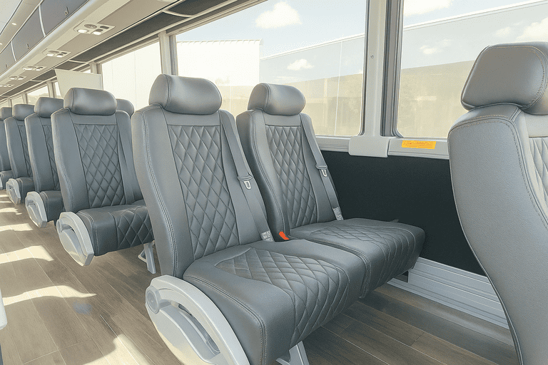 interior of Charter Bus Rental Rochester Hills charter bus